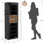 VILICK 10-Tier Shoe Rack with Cover and Pockets