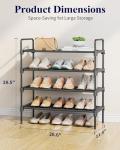 Kitsure Black 4-Tier Metal Shoe Rack