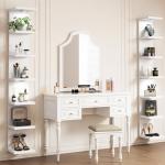 7-Tier Wall-Mounted Floating Shelf with LED Lights