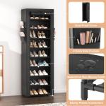 VILICK 10-Tier Shoe Rack with Cover and Pockets