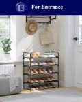 Kitsure Black 4-Tier Metal Shoe Rack