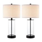 Kyrid 23.5'' Glass Table Lamps with USB Ports