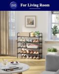 Kitsure Black 4-Tier Metal Shoe Rack