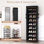 VILICK 10-Tier Shoe Rack with Cover and Pockets