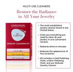 CONNOISSEURS All-Purpose Jewelry Cleaning Kit - Includes Delicate Jewelry Cleaner Solution and 2 Polishing Cloths