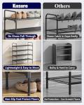 Kitsure Black 4-Tier Metal Shoe Rack