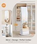 Nicetree 360° Swivel Jewelry Cabinet with Mirror