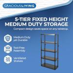 5-Shelf Heavy-Duty Plastic Storage Shelves