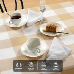 Beige Checkered Tablecloth - Stain Resistant 60x84