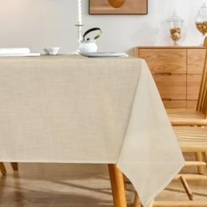 Linen Rectangle Tablecloth for Fall Dining, 60 x 84 Inch