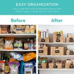 Best Choice Products Set of 4 9x12in Water Hyacinth Pantry Baskets, Woven Organizers w/Chalkboard Label, Chalk Marker - Natural