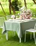 Waterproof Sage Green Linen Tablecloth, 52 x 70 Inch