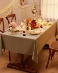 Waterproof Sage Green Linen Tablecloth, 52 x 70 Inch