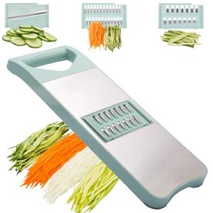 3-Blade Stainless Steel Mandoline Slicer - Seafoam Green