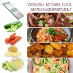 3-Blade Stainless Steel Mandoline Slicer - Seafoam Green