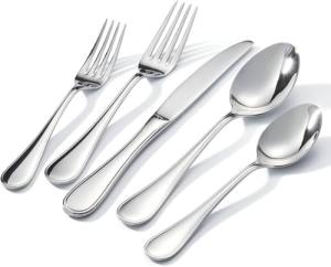 20-Piece Modern Teardrop Silverware Set for Four