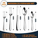 40-Piece Stainless Steel Silverware Set for 8