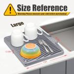 TIKNIK Non-Slip Silicone Dish Drying Mat, Grey