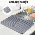 TIKNIK Non-Slip Silicone Dish Drying Mat, Grey