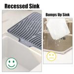 TIKNIK Non-Slip Silicone Dish Drying Mat, Grey