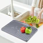 TIKNIK Non-Slip Silicone Dish Drying Mat, Grey