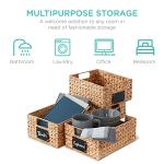 Best Choice Products Set of 4 9x12in Water Hyacinth Pantry Baskets, Woven Organizers w/Chalkboard Label, Chalk Marker - Natural