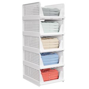 5 Pack Stackable Storage Baskets - Space-Saving Organizers