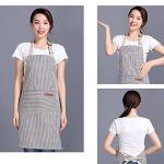 RUIBOLU Khaki Striped Adjustable Bib Apron