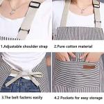 RUIBOLU Khaki Striped Adjustable Bib Apron