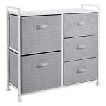 Amazon Basics Closet Organizer Drawers with 5-Fabric Storage Units, White