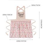Floral Cotton Apron for Women with Pockets
