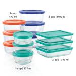 12-Pack Pyrex Glass Food Storage Containers Set