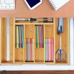 Expandable Bamboo Drawer Organizer for Kitchen Utensils