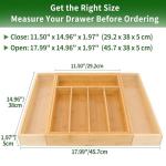 Expandable Bamboo Drawer Organizer for Kitchen Utensils