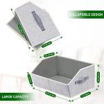 Homsorout Closet Organizers Bins 6 Packs - Large Closet Shelf Organizer with Handles, Fabric Trapezoid Storage Bins, Collapsible Storage Cubes for Clothes, Towels, Light Gray