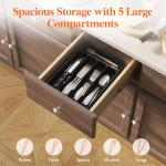Lifewit 5-Compartment Cutlery Drawer Organizer, Black