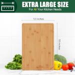 Homaxy Extra Large Bamboo Cutting Board with Handles