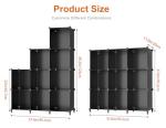 HOMIDEC Closet Organizers and Storage, 9 Cube Storage Organizer, Portable Closet Organizer Cubes Shelves for Clothes, Bedroom, Kids Room, Bathroom, Wardrobe, Garment Racks, Black