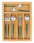 Expandable Bamboo Drawer Organizer for Kitchen Utensils