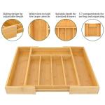 Expandable Bamboo Drawer Organizer for Kitchen Utensils
