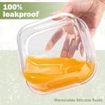 Borosilicate Glass Lunch Containers with Lids, 4 Pack