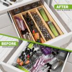 Bamboo Utensil Drawer Organizer with 5 Compartments