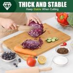 Homaxy Extra Large Bamboo Cutting Board with Handles