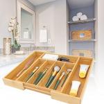 Expandable Bamboo Drawer Organizer for Kitchen Utensils
