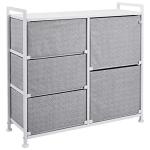 Amazon Basics Closet Organizer Drawers with 5-Fabric Storage Units, White