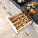 Bamboo Utensil Drawer Organizer with 5 Compartments