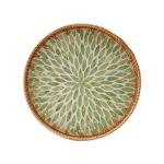 Round Rattan Tray with Mother of Pearl Inlay