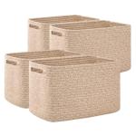4-Pack Brown Storage Baskets with Handles
