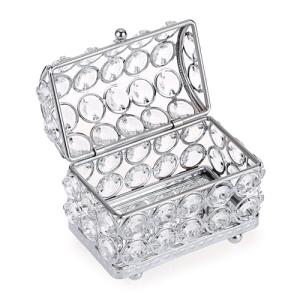 ELLDoo Silver Crystal Jewelry Box and Trinket Organizer