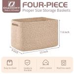 4-Pack Brown Storage Baskets with Handles